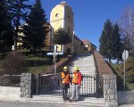Djelatnice Zavoda Galić i Pišpek u stručnom pregledu potresom oštećenih zgrada, Kravarsko, 02.2021.