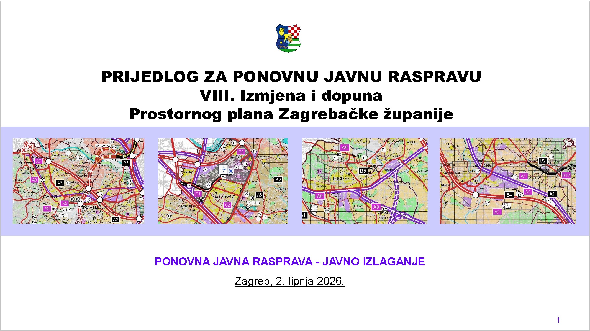 Objavljena Ponovna javna rasprava o Prijedlogu VIII. Izmjena i dopuna Prostornog plana Zagrebačke županije - slika 1